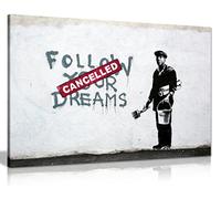 Banksy Follow Your Dreams Graffiti Canvas Wall Art Picture Print (36X24)