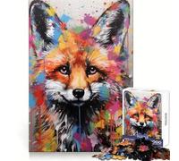 Banksy Fox Graffiti Art 1000 Piece Jigsaw Puzzle Clear Thinking Tranquil Pastime Precise Edges Festive Surprise (50x75cm)