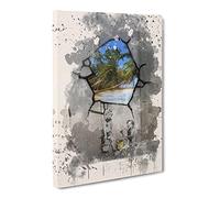 Banksy Gaza Palestine Graffiti Wall Art Modern Fc Canvas Print | Gallery Wrapped 30mm Frame Wall Art | 20x14 inches | Ready to Hang | Eclectic Picture | Living Room Bedroom Lounge Office