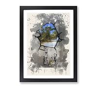 Banksy Gaza Palestine Graffiti Wall Art Modern Fc Framed Print | A2 Black Framed Wall Art | Ready to Hang | Eclectic Nature Picture | Living Room Bedroom Lounge Office