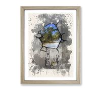 Banksy Gaza Palestine Graffiti Wall Art Modern Fc Framed Print | A3 Oak Framed Wall Art | Ready to Hang | Eclectic Nature Picture | Living Room Bedroom Lounge Office