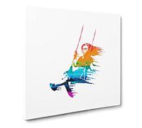 Banksy Girl on Swing Canvas Print | Gallery Wrapped 30mm Frame Wall Art | 14x14 inches | Ready to Hang | Pop Art People Picture | Living Room Bedroom Lounge Office