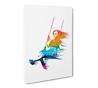 Banksy Girl On Swing Canvas Print | Gallery Wrapped 30mm Frame Wall Art | 20x14 inches | Ready to Hang | Modern People Picture | Living Room Bedroom Lounge Office