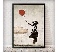 Banksy Girl with Balloon Wall Art Canvas Posters and Prints Modern Pop Canvas Painting Graffiti Street Art Poster for Bedroom Decor 60x40cm Frameless