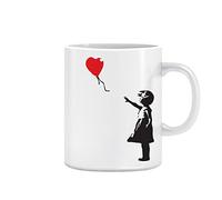Banksy Girl with Red Balloon Design | Urban Art 11oz Ceramic Mug Office, Home Gift Present