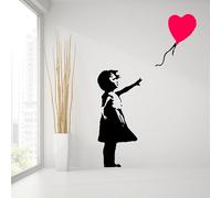 Banksy Girl with The Red Balloon Wall Decal - Bansky Street Art Graffiti Air Ballon Vinyl Sticker for Wall 39 inches
