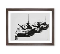 Banksy Golf Sale Graffiti Wall Art Modern Framed Print | A4 Walnut Framed Wall Art | Ready to Hang | Eclectic Sport Picture | Living Room Bedroom Lounge Office
