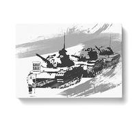 Banksy Golf Sale Graffiti Wall Art V1 Modern Canvas Wall Art Print Ready to Hang, Framed Picture for Living Room Bedroom Home Office Décor, 50x35 cm (20x14 Inch)