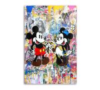 Banksy Graffiti Lovely Mickeys Minnie Poster Decorative Painting Canvas Wall Posters And Art Picture Print Modern Family Bedroom Decor Posters 08x12inch(20x30cm)