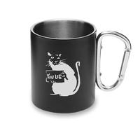 Banksy Graffiti Street Art You Lie Rat Metal Cup Carabiner Handle, Camping Mug