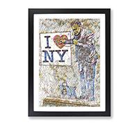 Banksy I Heart Ney York Ny Graffiti Wall Art Modern Bg Framed Wall Art Print, Ready to Hang Picture for Living Room Bedroom Home Office Décor, Black A2 (64 x 46 cm)