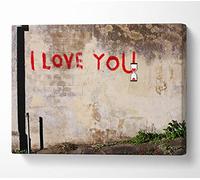 Banksy I Love You Timer Canvas Print Wall Art - Canvas Art Medium 20 x 32 Inches
