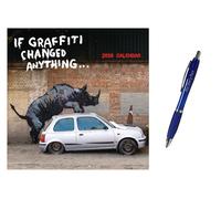 Banksy, If Graffiti Changed Anything Wall Calendar 2026 + EXCLUSIVE LIMITED EDITION PEN