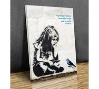 Banksy If you get tired,Art Print,Graffiti, Quote, London wall hangings,famous painting reproductions canvas print home decor wall art print (30x20 in (75cm x 50cm))