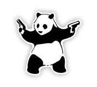 Banksy-Inspired Bad Panda Stickers Decals/Large 14x15cm / Suitable for Cars Windows Walls Laptops Luggage/Premium Gloss Vinyl/Wipeable/Indoor or Outdoors Use / / Removable Adhesive /