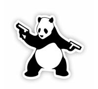 Banksy-Inspired Bad Panda Stickers Decals/Large 14x15cm / Suitable for Cars Windows Walls Laptops Luggage/Premium Gloss Vinyl/Wipeable/Indoor or Outdoors Use / / Removable Adhesive /