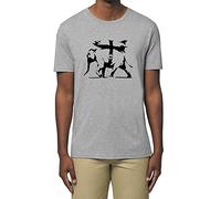 Banksy Inspired War Elephant Carrying Missile Unisex Men's Women's T-Shirt Cotton Urban Classic Tops Grey L