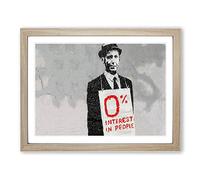 Banksy Interest Graffiti Wall Art Modern Framed Print | A4 Oak Framed Wall Art | Ready to Hang | Eclectic Nature Picture | Living Room Bedroom Lounge Office