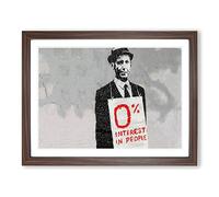 Banksy Interest Graffiti Wall Art Modern Framed Wall Art Print, Ready to Hang Picture for Living Room Bedroom Home Office Décor, Walnut A3 (46 x 34 cm)