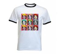 Banksy Kate Moss Mens Ringer T Shirt (Large, White)