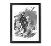 Banksy Kid With Ghetto Blaster Graffiti Wall Art V1 Modern Framed Print | A3 Black Framed Wall Art | Ready to Hang | Eclectic Nature Picture | Living Room Bedroom Lounge Office