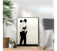 Banksy - Kissing Coppers Art Print - Iconic Street Art Poster, Urban Graffiti Wall Art, Modern Contemporary Home Decor, A3/A4 Size Options (A3 Print Only)