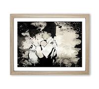 Banksy Kissing Police Policeman Graffiti Wall Art Modern CB Framed Print | A4 Oak Framed Wall Art | Ready to Hang | Eclectic Nature Picture | Living Room Bedroom Lounge Office