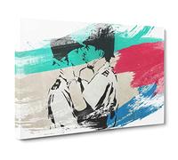 Banksy Kissing Police Policeman Graffiti Wall Art V2 Canvas Print | Gallery Wrapped 30mm Frame Wall Art | 24x16 inches | Ready to Hang | Eclectic Picture | Living Room Bedroom Lounge Office