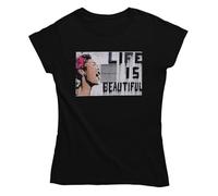 Banksy Life is Beautiful Women's T-Shirt M/Black