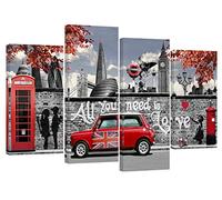 Banksy London All you need is love/set of 4 new canvas split prints 43"x 28" or 110cm x70cm
