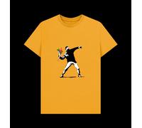 Banksy Love Is In The Air Gold T-Shirt apoh Gold S