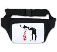 Banksy Love Sick Girl Vomiting Valentine's Day Hearts Waist Bag Fanny Pack White