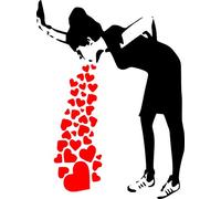 Banksy Love Sick - Iconic Graffiti Wall Sticker (Large: 60cm x 80cm / 24" x 32")