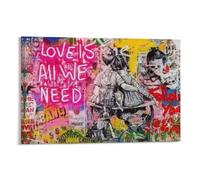 Banksy Love Will Make Everything Okay Poster Wall Art Painting Canvas Living Room Prints Bedroom Decor 12x18inch(30x45cm)
