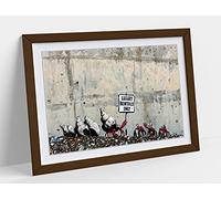 Banksy, Luxury Rentals Only Crab Framed Wall Art Print Picture - A1 - Walnut Frame