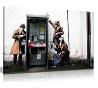 Banksy Mi5 Gchq Spies Canvas Wall Art Picture Print (24X16)
