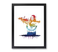 Banksy Mona Lisa Bazooka Modern Framed Print | A3 Black Framed Wall Art | Ready to Hang | Modern Nature Picture | Living Room Bedroom Lounge Office