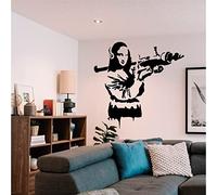 Banksy Mona Lisa with a RPG - 0056 - Self Adhesive Vinyl Wall Art Decal, Gloss or Matt Finish, 75 Colours, 5 Sizes, Mural, Transfer, Interior or Exterior use, Easy to Apply, Instructions provided