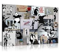 Banksy Montage Collage Canvas Wall Art Picture Print (30X20)