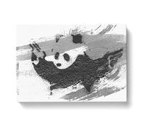 Banksy Panda Guns Graffiti Wall Art V1 Modern Canvas Wall Art Print Ready to Hang, Framed Picture for Living Room Bedroom Home Office Décor, 76x50 cm (30x20 Inch)