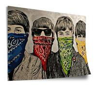 Banksy Poster: Beatles Portrait Mouth Covered with Scarf Street Art Graffiti, Unframed Art Print, Wall Picture - A4, A3, A2, A1, A0, XXL - Living Room, Bedroom, Kitchen, Decoration