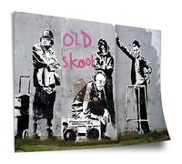 Banksy Poster: Old school skool Old men celebrate the "real" modern cool hip hop graffiti mural, unframed art print, mural - A4, A3, A2, A1, A0, XXL - living room, bedroom, kitchen..