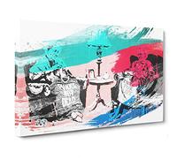 Banksy Postmortem Punks Not Dead Graffiti (1) V2 Canvas Print for Living Room Bedroom Home Office Décor, Wall Art Picture Ready to Hang, 30 x 20 Inch (76 x 50 cm)