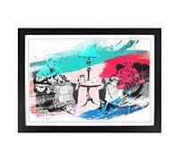 Banksy Postmortem Punks Not Dead Graffiti (1) V2 Framed Print | A2 Black Framed Wall Art | Ready to Hang | Eclectic Nature Picture | Living Room Bedroom Lounge Office