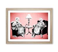 Banksy Postmortem Punks Not Dead Graffiti No.1 Modern Framed Print | A2 Oak Framed Wall Art | Ready to Hang | Eclectic Nature Picture | Living Room Bedroom Lounge Office