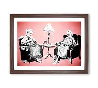 Banksy Postmortem Punks Not Dead Graffiti No.1 Modern Framed Print | A2 Walnut Framed Wall Art | Ready to Hang | Eclectic Nature Picture | Living Room Bedroom Lounge Office
