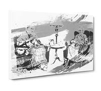 Banksy Postmortem Punks Not Dead Graffiti Vol.1 V1 Canvas Print | Gallery Wrapped 30mm Frame Wall Art | 24x16 inches | Ready to Hang | Pop Art Picture | Living Room Bedroom Lounge Office