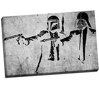 Banksy Pulp Fiction Storm Troopers Canvas Print Picture Wall Art Large 30x20 Inches (76.2cm x 50.8cm)