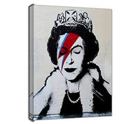 Banksy Queen As Ziggy Stardust Picture Paint Picture Reproduction Print On Framed Canvas Wall Art Home Decoration 20’’ x 16" inch(50x 40 cm) -18mm Depth