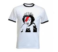 Banksy Queen Bitch Mens Ringer T Shirt (XL, White)